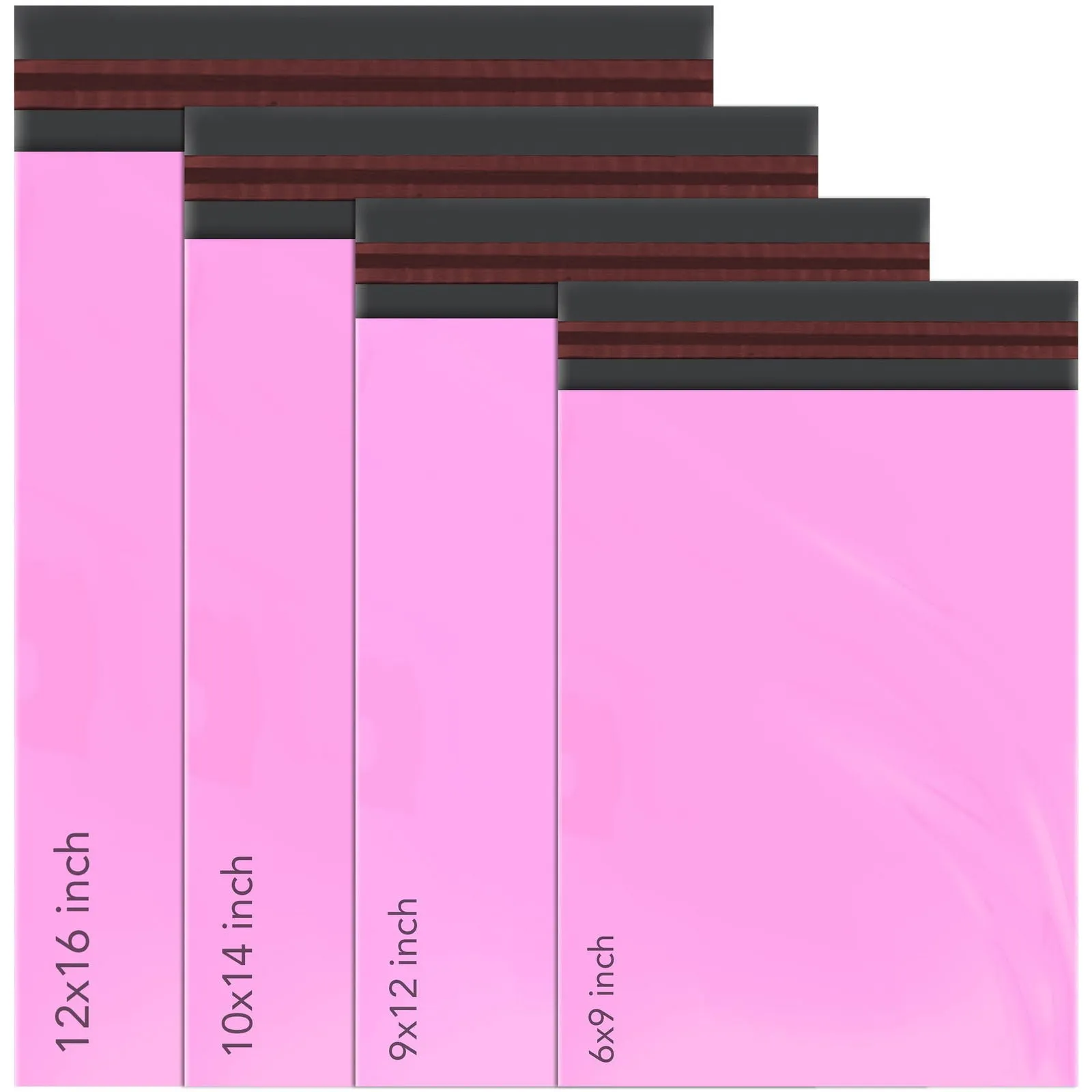 100 Mixed Size Mailing Poly Postal Self Seal Bags 4 Sizes 25 from Each