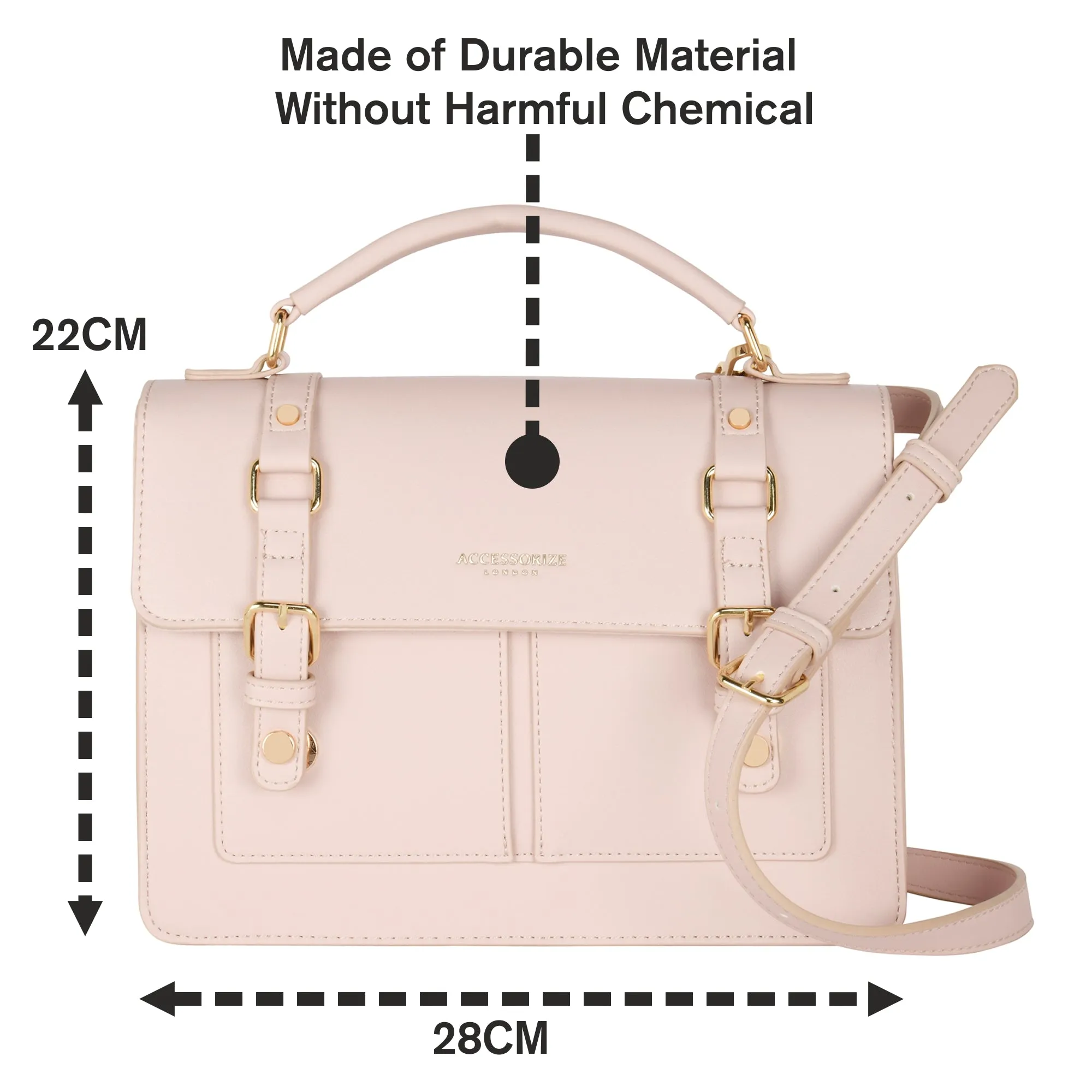 Accessorize London Women's Blush Pink Rookie - Satchel