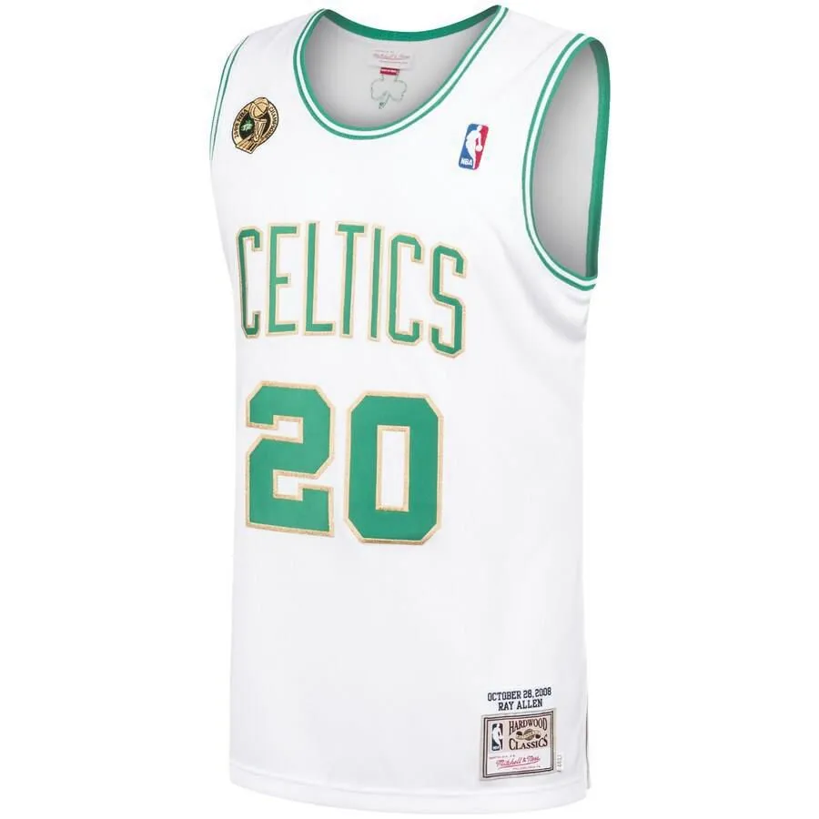 Boston Celtics Ray Allen Mitchell and Ness Authentic 2008-09 Hardwood Classics Jersey Mens - White | Ireland S1127D3
