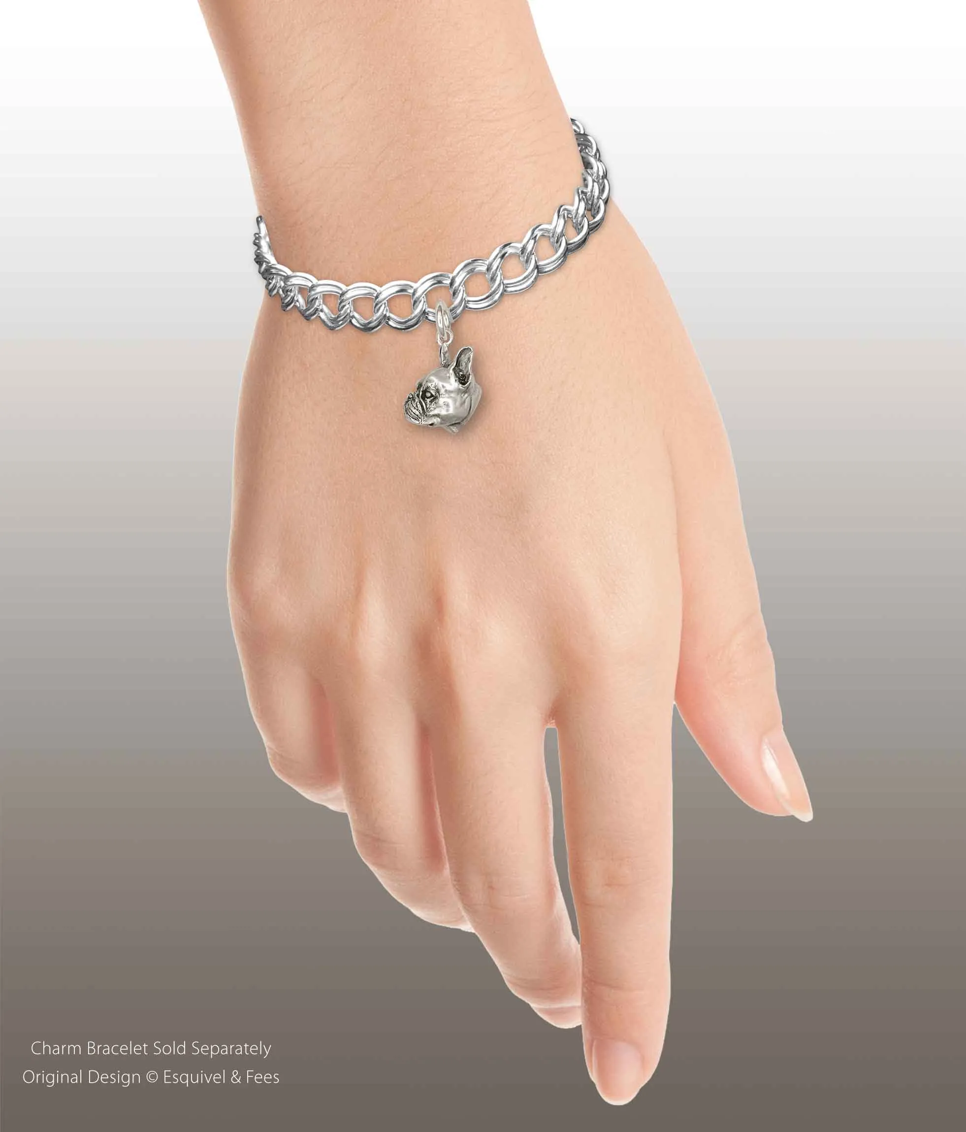 Boston Terrier Jewelry Sterling Silver Handmade Boston Terrier Charm  BT152X-C
