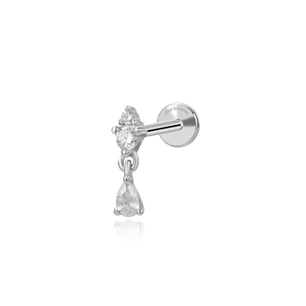 Dangling Waterdrop Labret Piercing