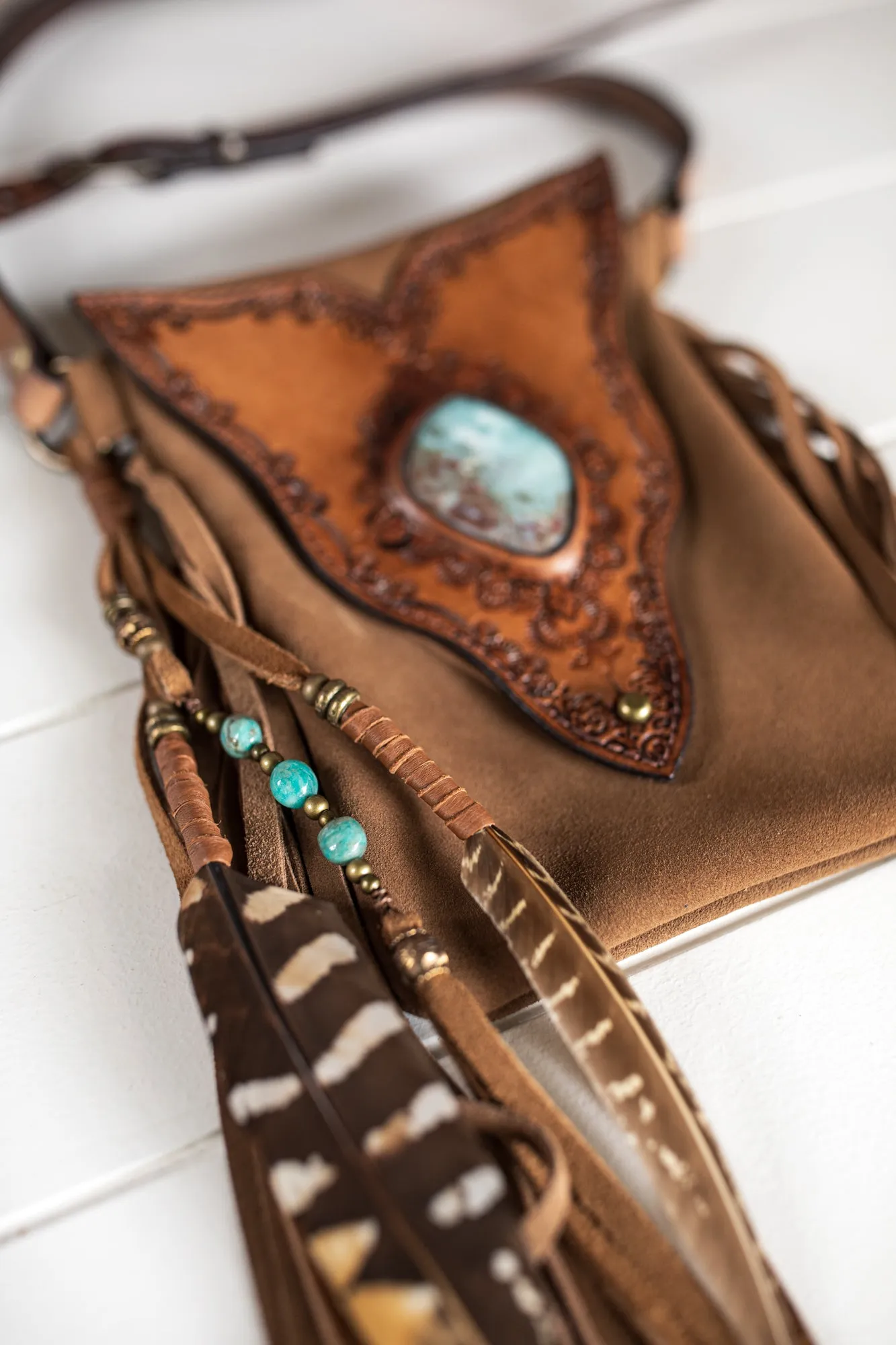 Gypsy Wanderer Phone Pouch with Larimar