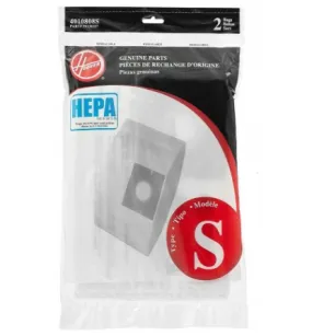 HEPA Microfilter Vacuum Bags for Hoover Type S Vacuum - Pack of 2 Bags
