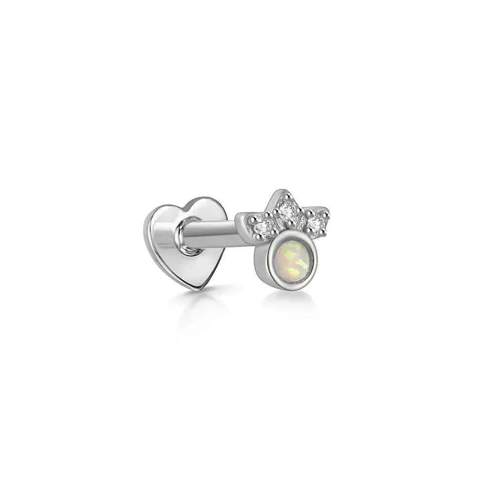 Little Paw Opal Labret Piercing Stud