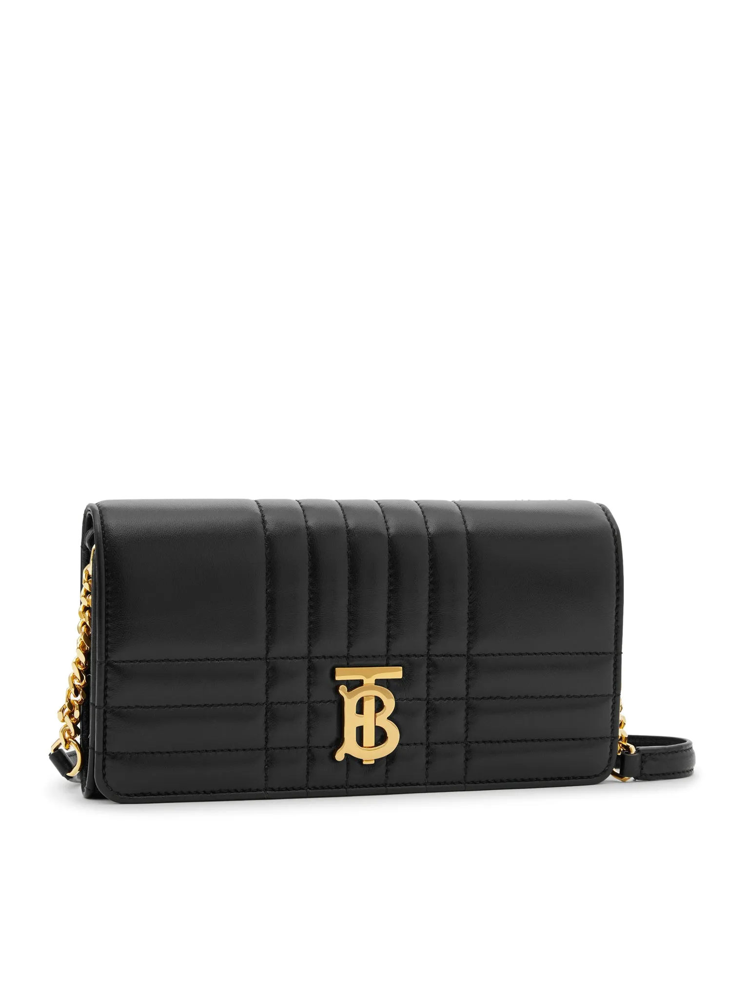 Lola wallet in quilted leather with detachable shoulder strap