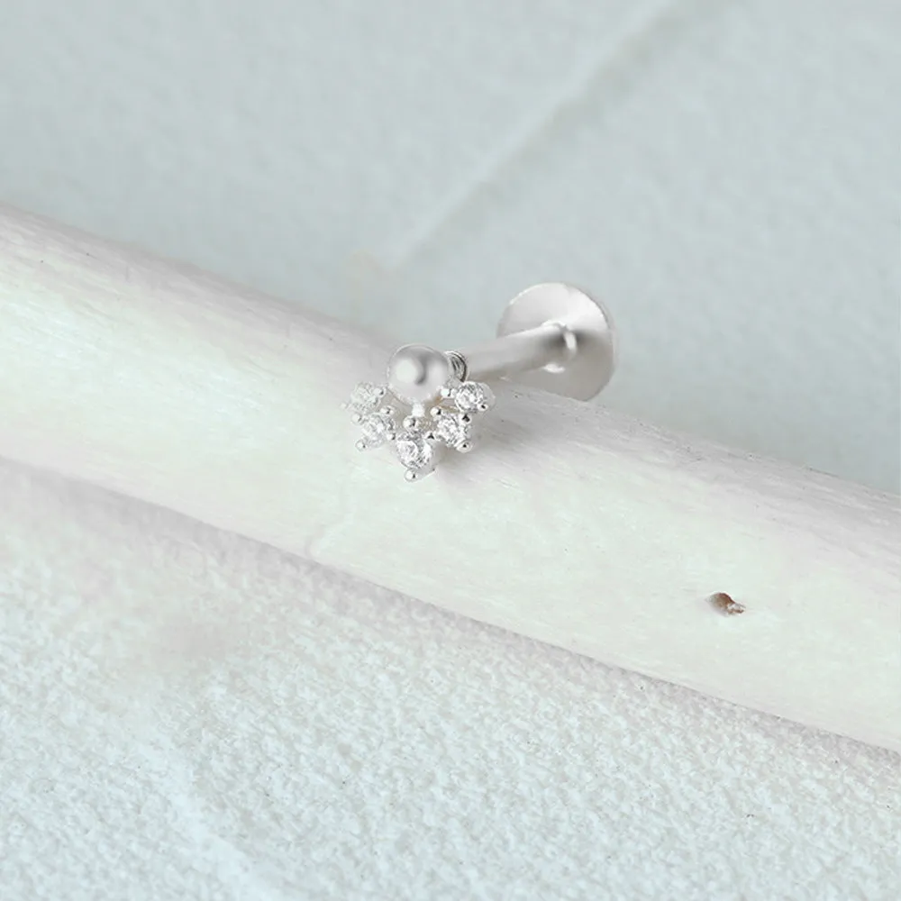 Round-cut Simulated Crystal Cute Flat Back Earrings