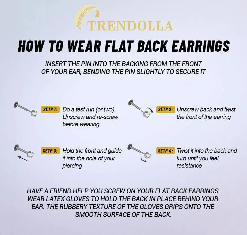 Round-cut Simulated Crystal Cute Flat Back Earrings