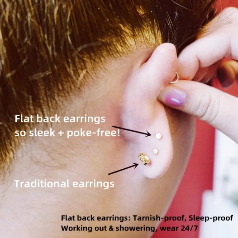 Round-cut Simulated Crystal Cute Flat Back Earrings
