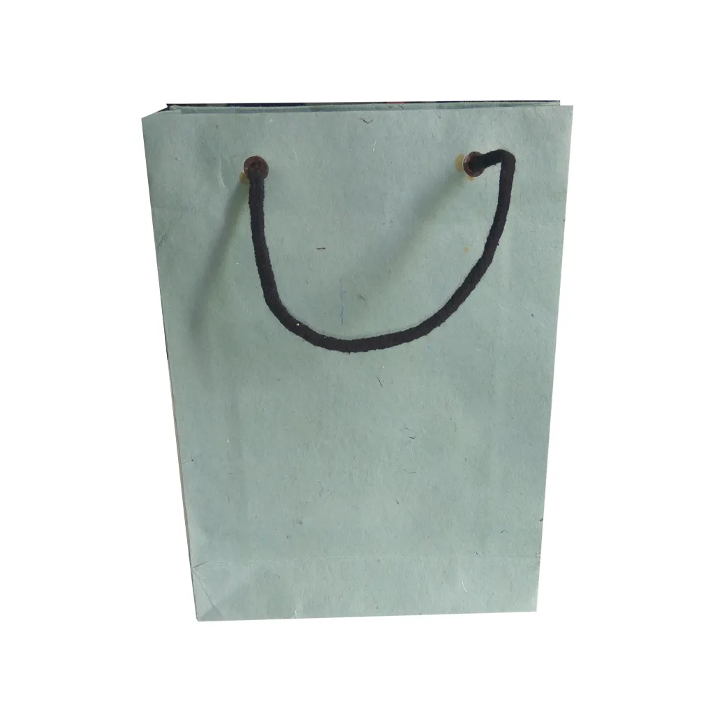 Shopping Bag made of cotton waste (khadi) paper 11" x 8" x 2.5" set of 5