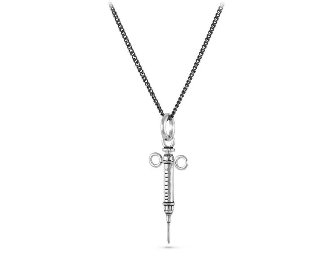 Syringe Necklace - Silver