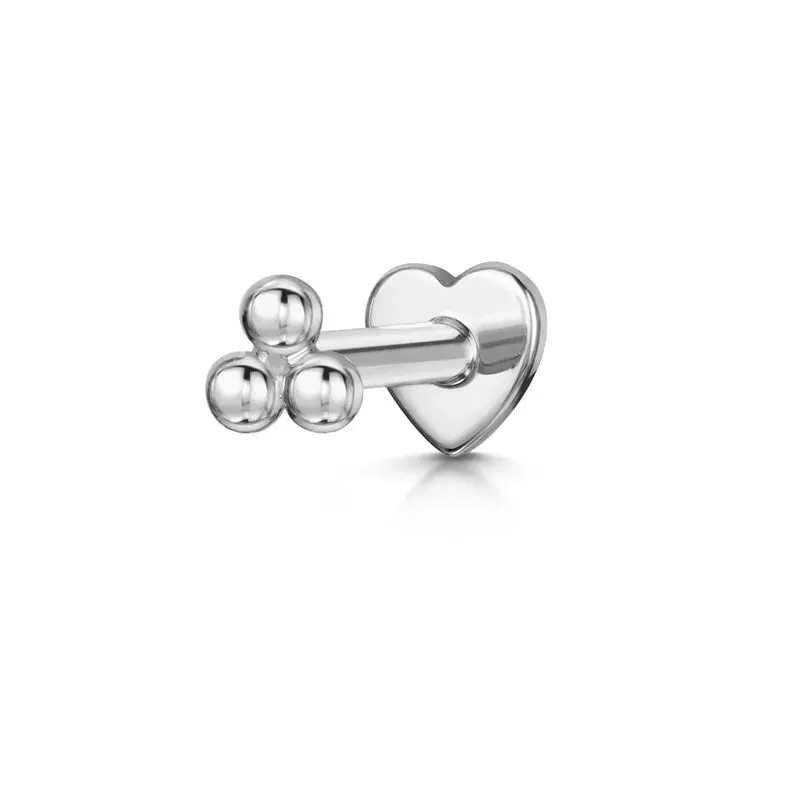 Trinity Dot Heart Labret Piercing