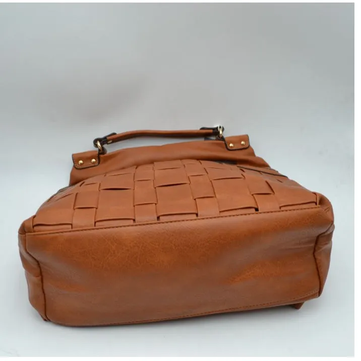 Weaving pattern backpack - grey