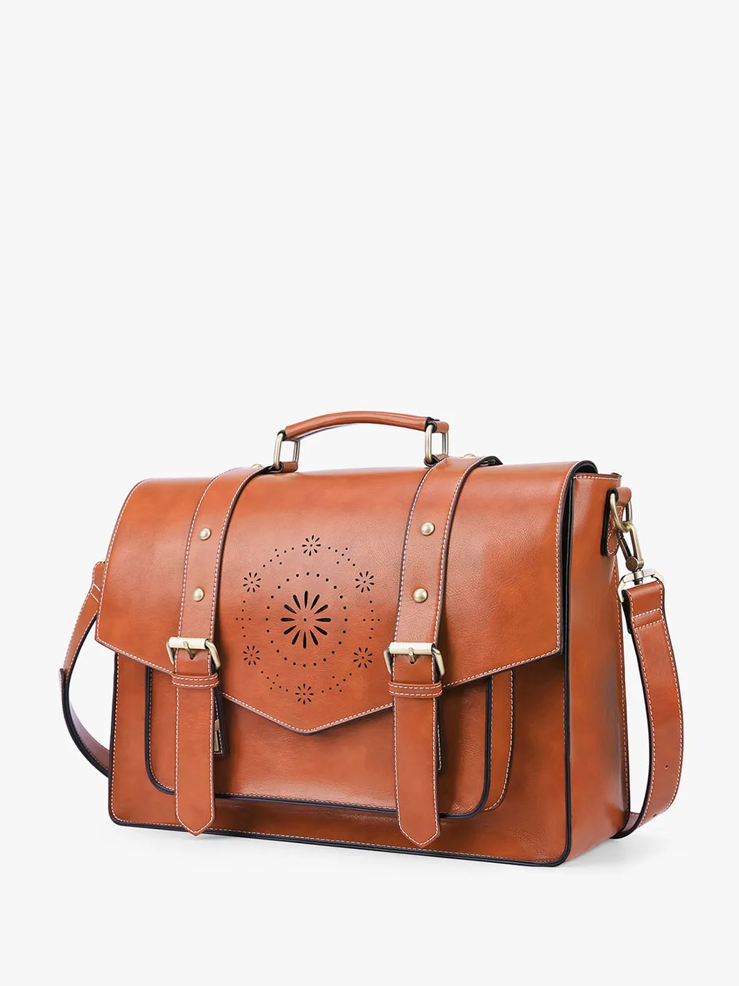 Stylish Womens Faux Leather Classic Big Briefcase